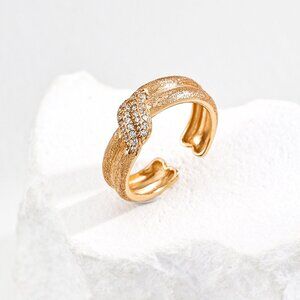 ✨ Artisan Original Design Frosted Pave Crystal Knot Ring | Adjustable S925